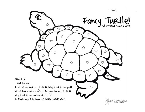 Fancy Turtle- odd even - single die