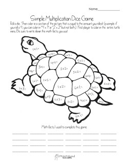 multiplication dice game- turtle