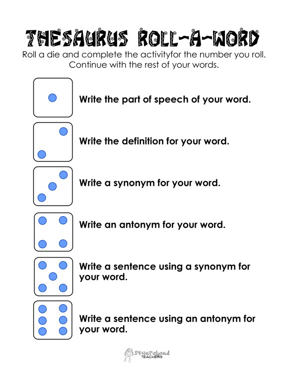 thesaurus roll a word