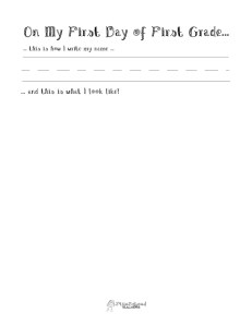 first day of first grade B