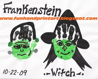 Halloween Hand print craft, Kid's hand art