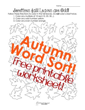 Fall number sort 1 Sticker