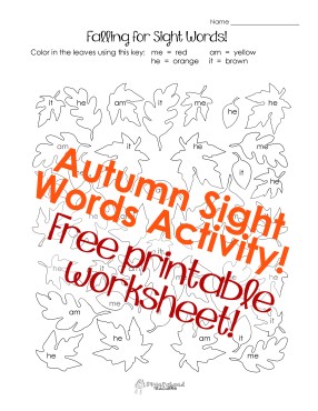 falling for sight words sticker