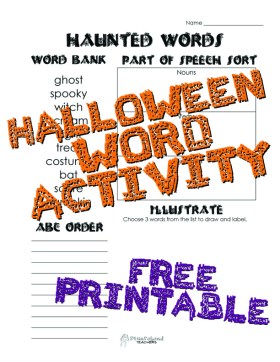 Haunted words sticker