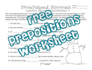 SQH Snowman- prepositions 2 STICKER