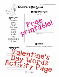Valentine word activity page copy
