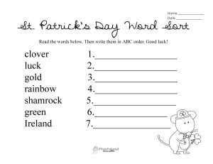 St. Patricks Day ABC Order STICKER