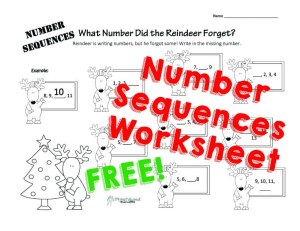 Holiday Number Sequences Worksheet | Squarehead Teachers