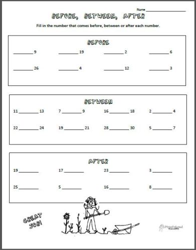 Before between after - numbers STICKER